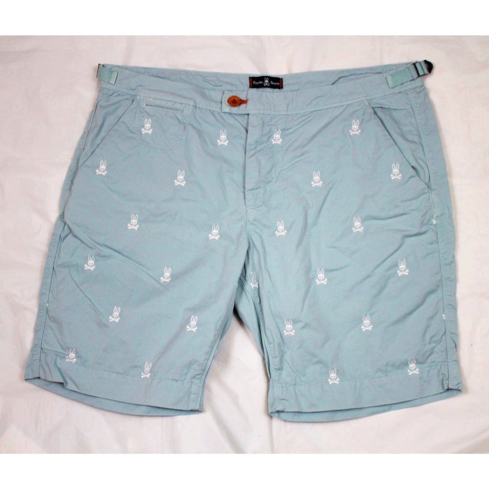 Psycho Bunny Mens Adjustable Waist Flat Front Shorts Size 38 - Picture 1 of 8